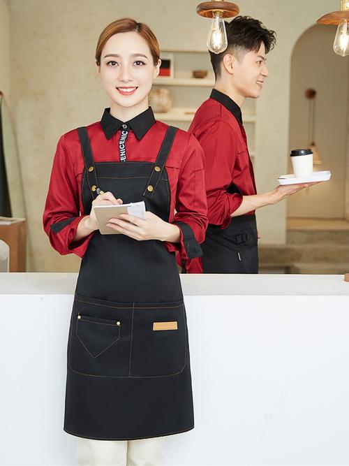 餐饮餐厅服务员工作服长袖奶茶茶店咖啡厅烧烤火锅酒店工作制服
